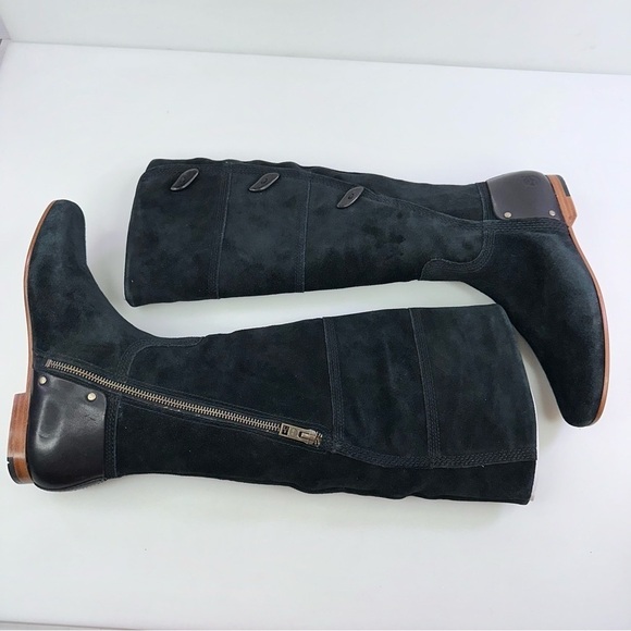 Timberland Boots Suede Size 6.5 Tall Knee Black 63636 - Picture 2 of 8